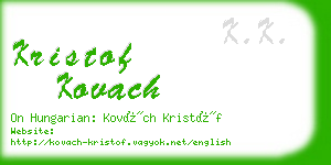 kristof kovach business card